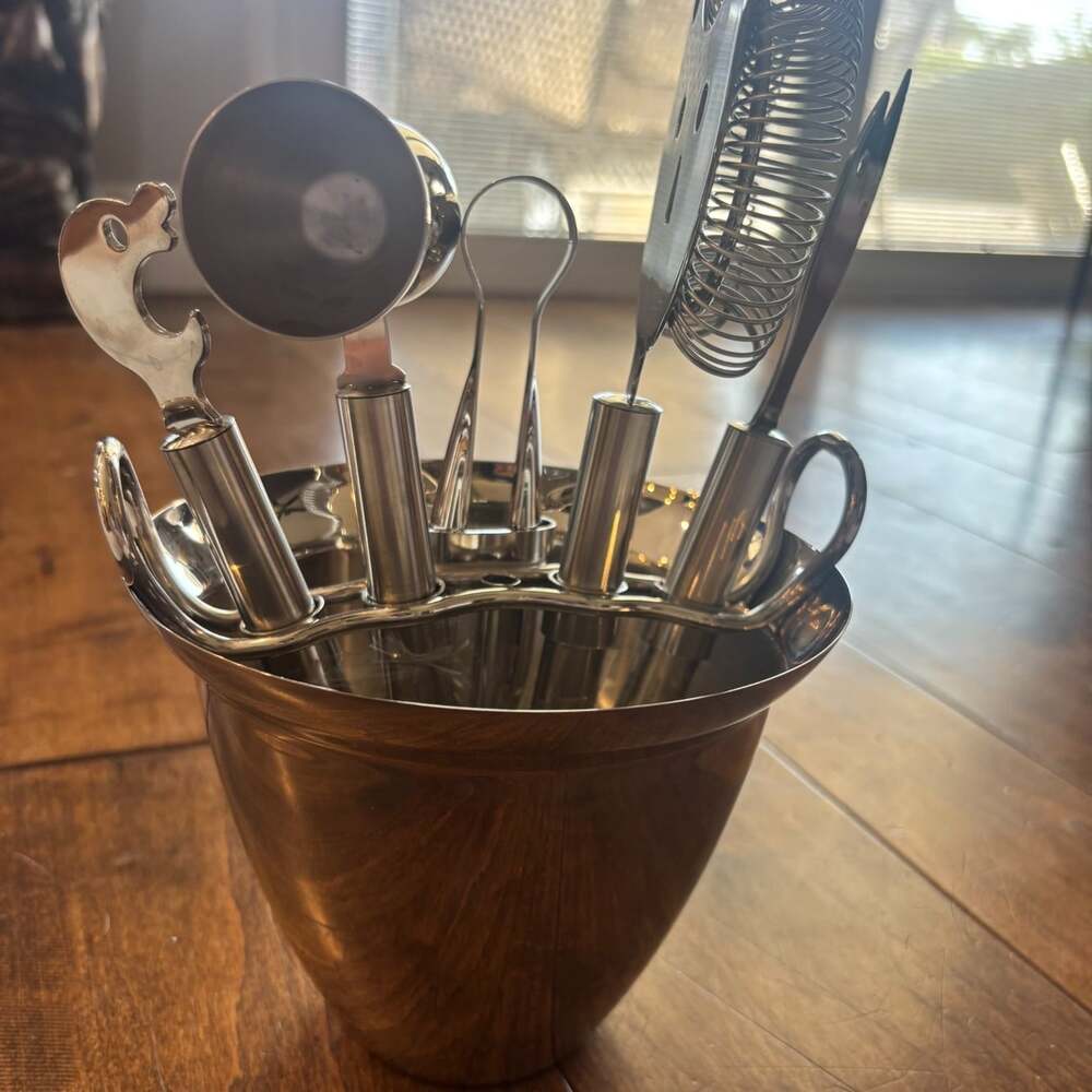WMF Cromargan 18/10 Stainless Steel Cocktail Bar Set Animal Faces Germany